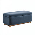 Panca contenitore 120 x 45 x 48 cm in similpelle blu stile moderno