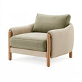 Poltrona 78 x 82 x 86 cm in tessuto beige e verde con struttura in legno stile moderno