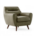 Poltrona 78 x 82 x 92 cm effetto pelle verde oliva con braccioli stile moderno
