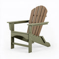 Sedia Adirondack 80 x 75 x 95 cm in plastica verde oliva e marrone pieghevole da esterno