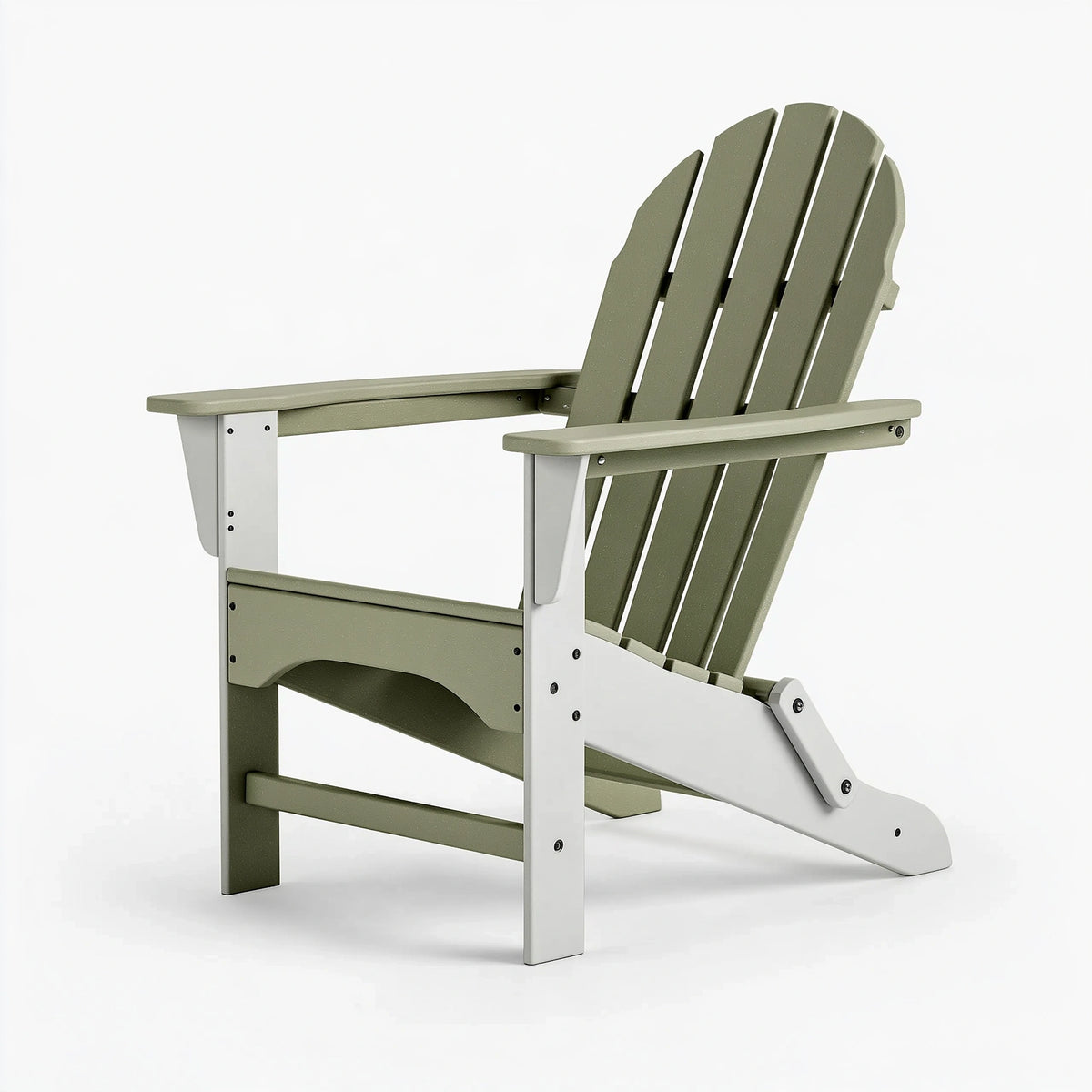 Sedia da giardino Adirondack 83 x 80 x 95 cm in materiale sintetico verde salvia e grigio chiaro con braccioli