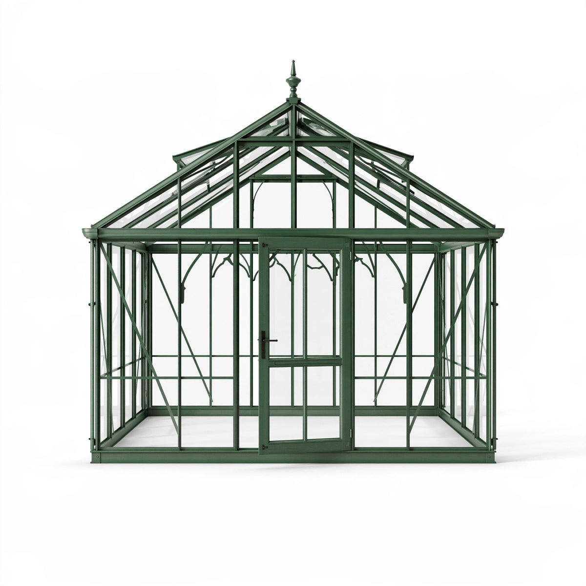 Serra da giardino 300 x 240 x 260 cm in metallo e vetro verde - struttura classica con porta