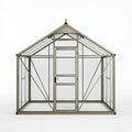 Serra da giardino 244 x 183 x 250 cm in vetro e metallo grigio con porta battente