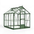 Serra da giardino 300 x 240 x 270 cm in metallo verde con pannelli trasparenti - stile vittoriano ventilato