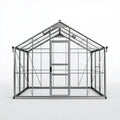 Serra da giardino 190 x 190 x 195 cm in alluminio grigio con pannelli trasparenti - tetto a due falde e porta scorrevole